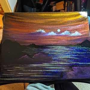 Bioluminescent Nights 12x14 acrylic on canvas sealed